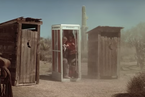 Wild West outhouses as depicted in the 1989 film Bill and Ted's Excellent Adventure. 