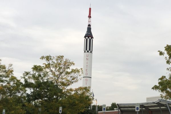 The rocket replica.