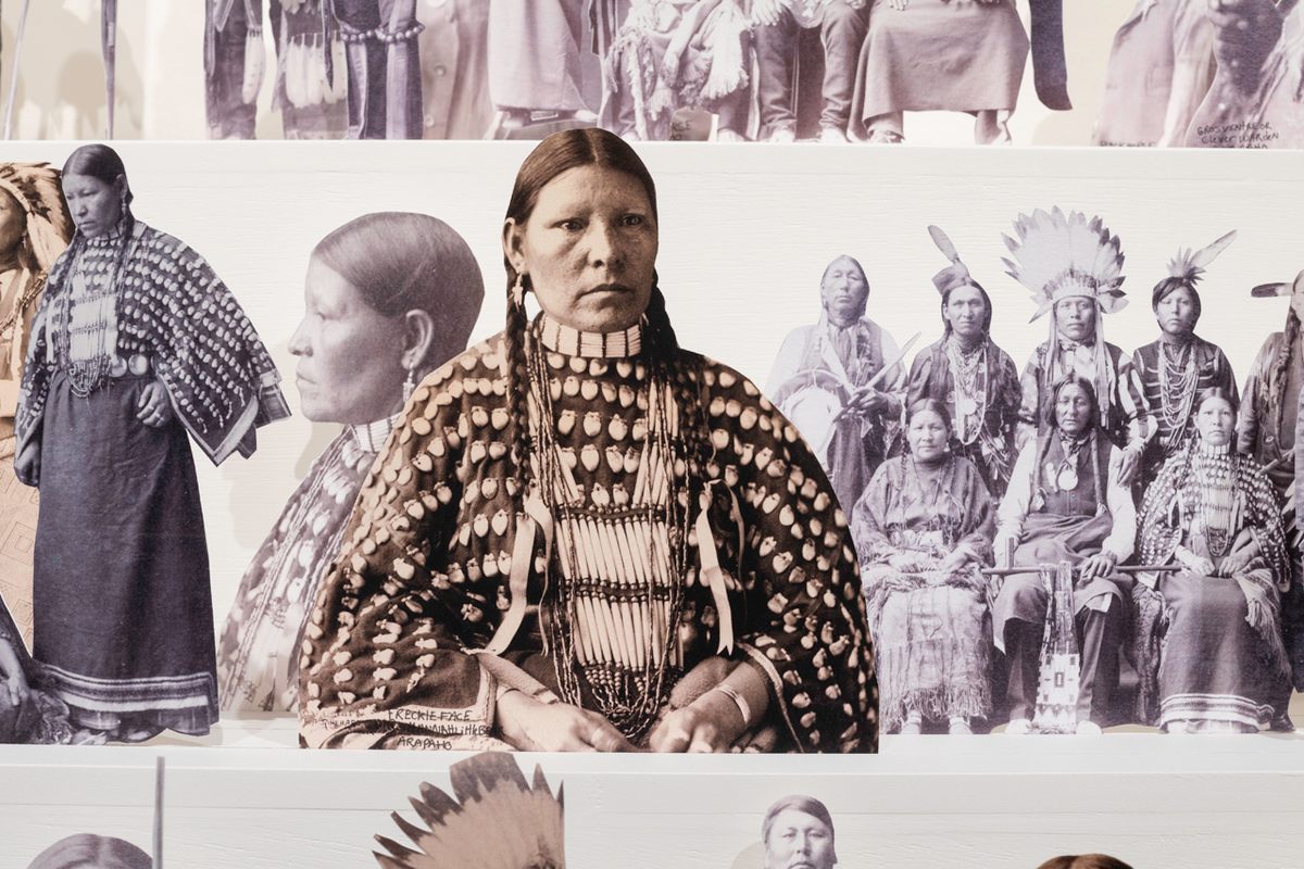 The portraits, including this one of a woman of the Arapahoe nation, were shot during the 1898 Indian Congress in Omaha, Nebraska.