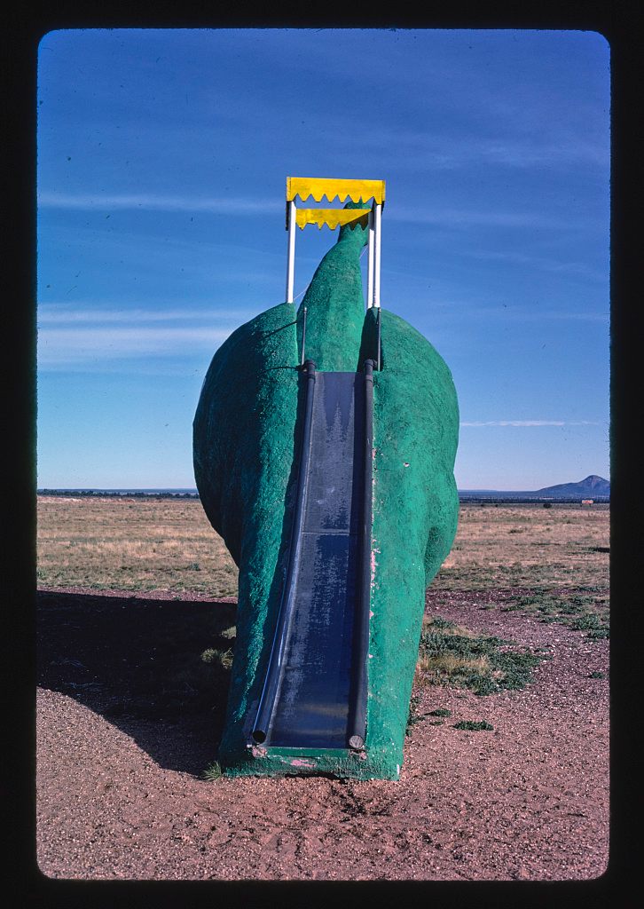 <em>Dinosaur slide (back), Bedrock City, Rts. 64 and 180</em>, Arizona, 1987. 