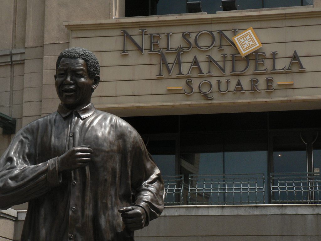 "Nelson Mandela Square," a shopping mall in Johannesburg.