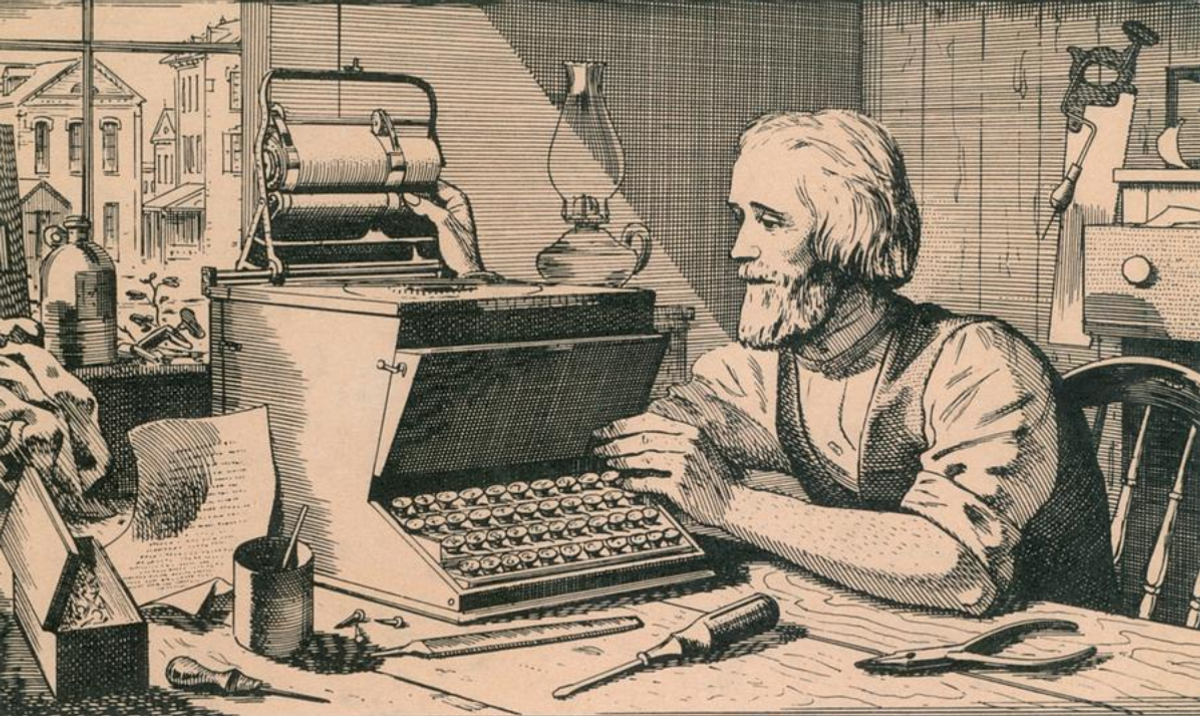 Christopher Latham Sholes, shown here, invented the first commercially successful typewriter in 1873.