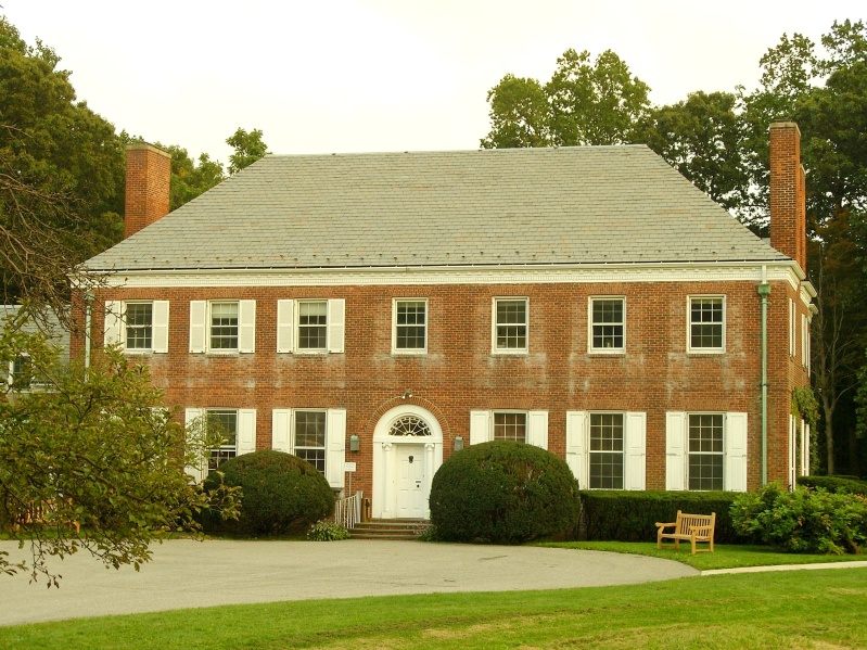 The Roosevelt homestead, in Oyster Bay. The embroidery apparently hung here "in a dark corner."