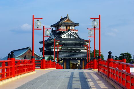 The castle casts an imposing figure over the land.