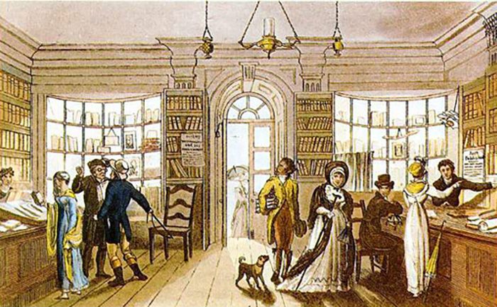 A circulating library in 1818.
