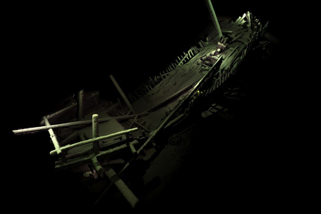 A 3D images of a medieval shipwreck, the first example of this kind of boat known outside of historical records.