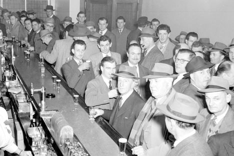 The "Six O'Clock Swill" at a bar in Victoria, Australia.