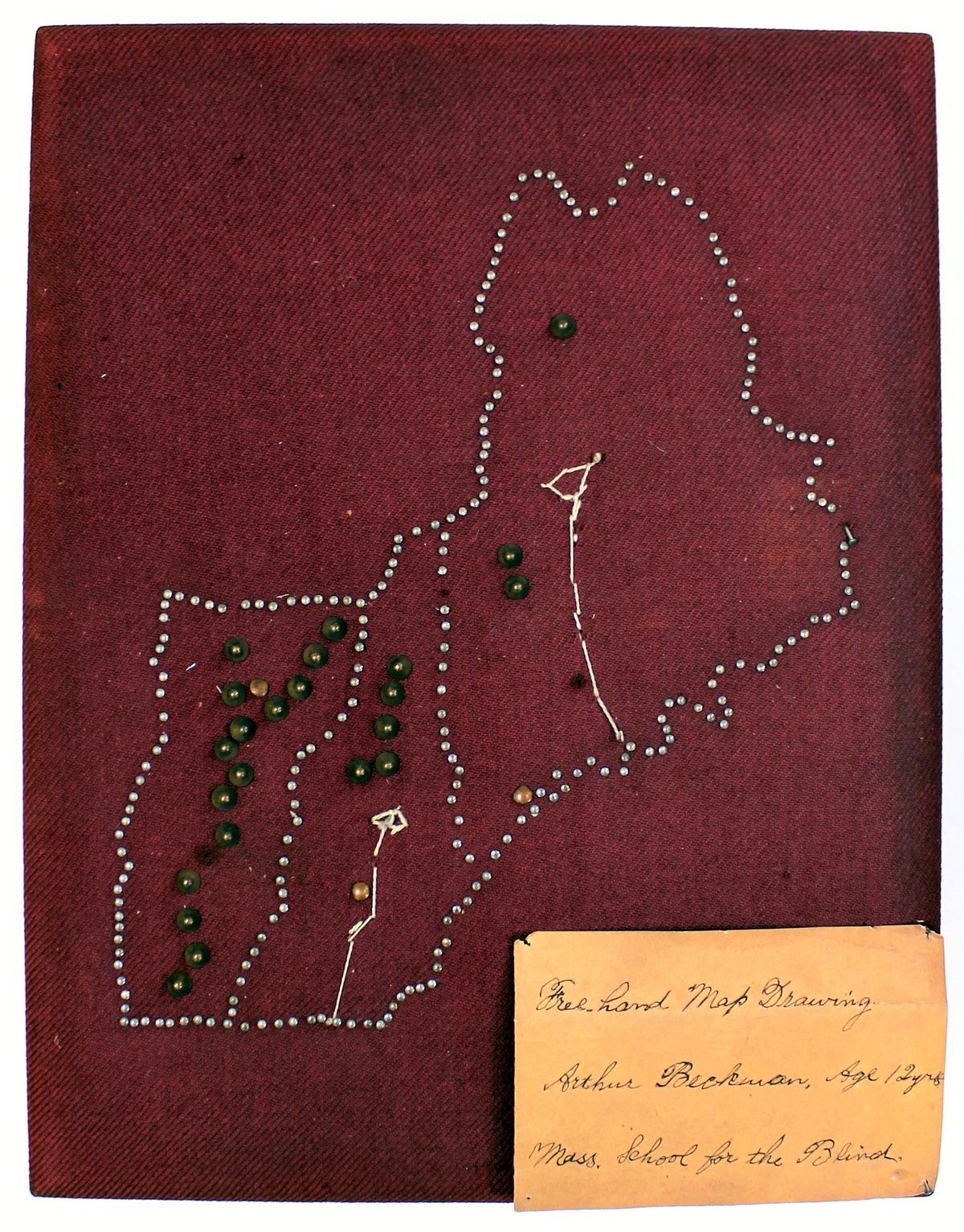 A "drawn map" of Maine, New Hampshire, and Vermont.