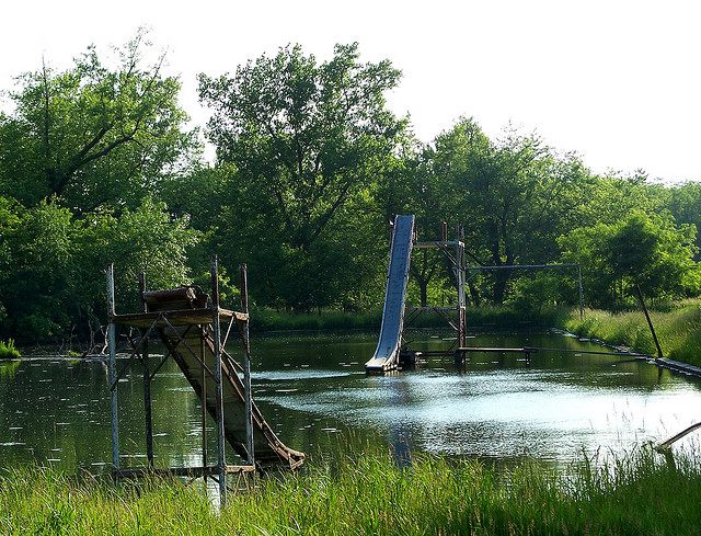 Abandoned water slide