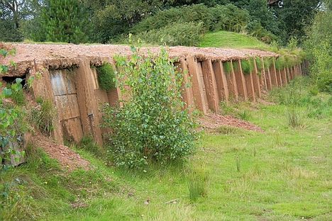 Retaining wall on WWII firing range