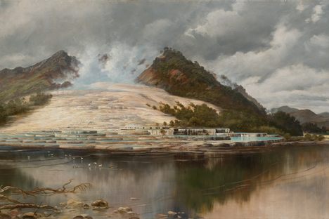 White Terraces, Rotomahana, by Charles Blomfield, 1897. 
