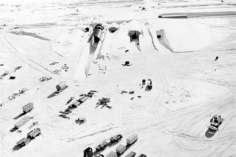 Constructing the nuclear reactor.