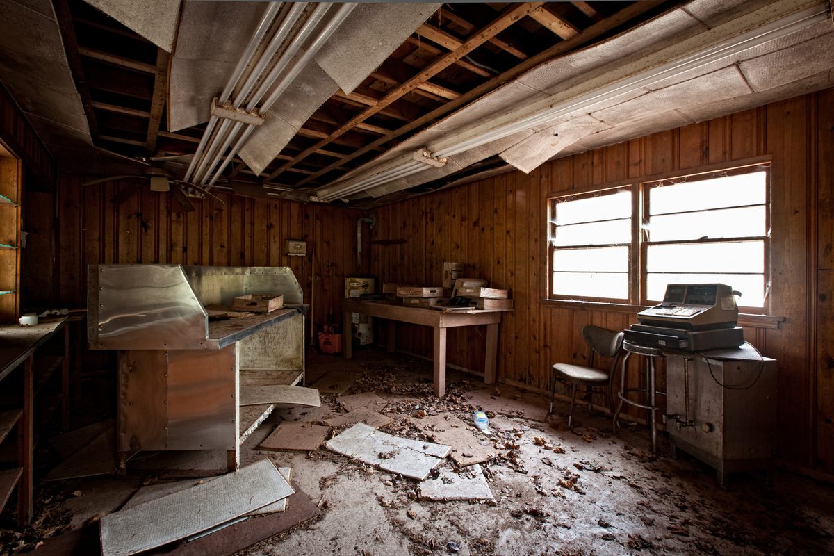 The remains of a gift shop.