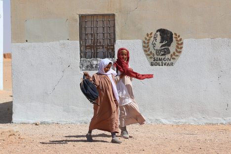 The Simón Bolívar School is one of many traces of Cuba in Western Sahara. 