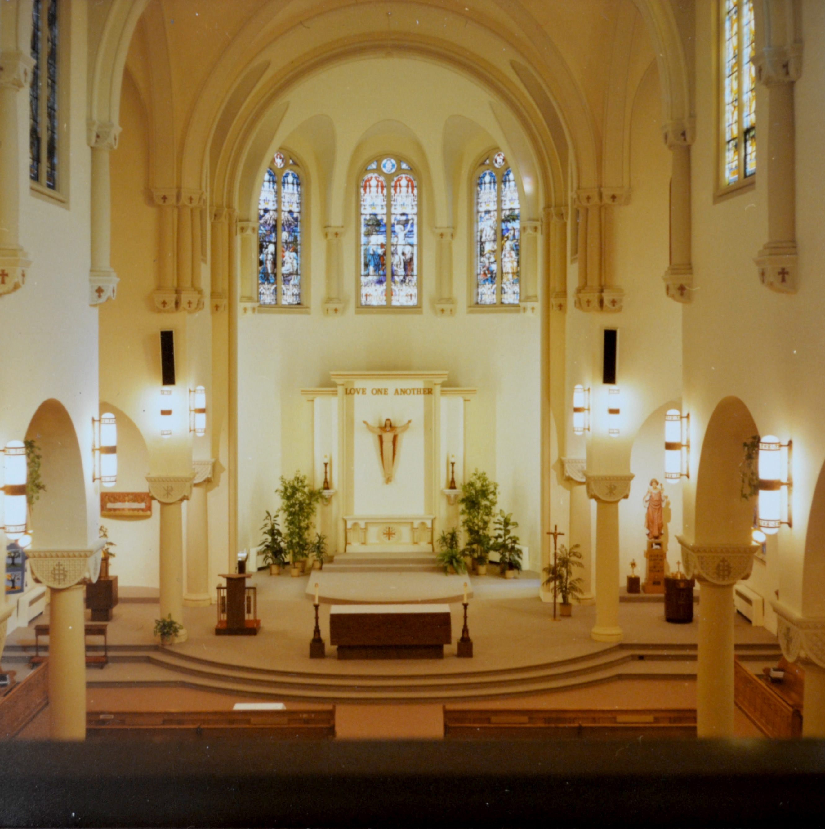 The interior of Saint Agnes in 1968.