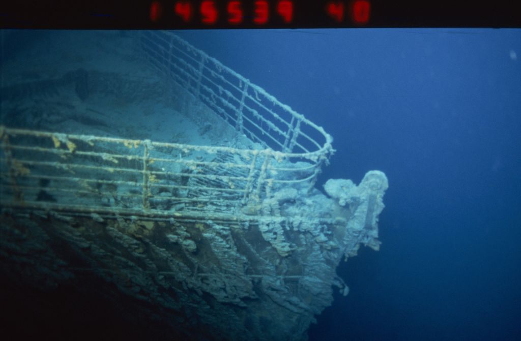The wreck of the RMS <em>Titanic</em>, photographed in 1996. 