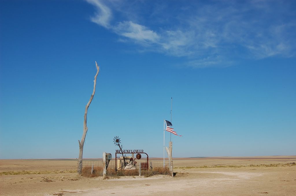 Mount Sunflower, the highest point in Kansas.
