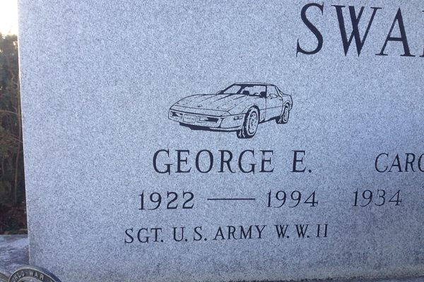 The Corvette is buried with George Swanson