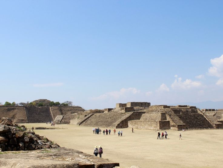 Monte Albán archeological site in the wintertime 
