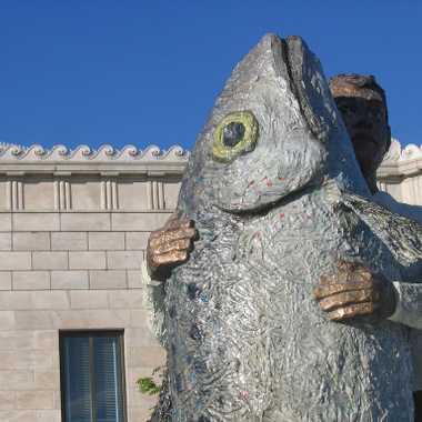 Closeup of Man with Fish.