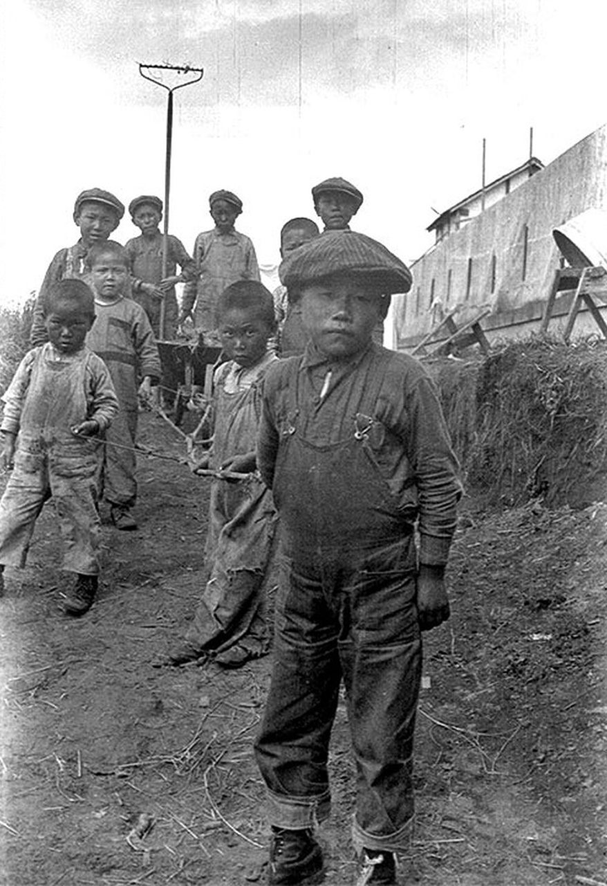 A 1919 photo taken in Dillingham, Alaska, at what is now known as Kanakanak Hospital, shows children orphaned by the epidemic. 