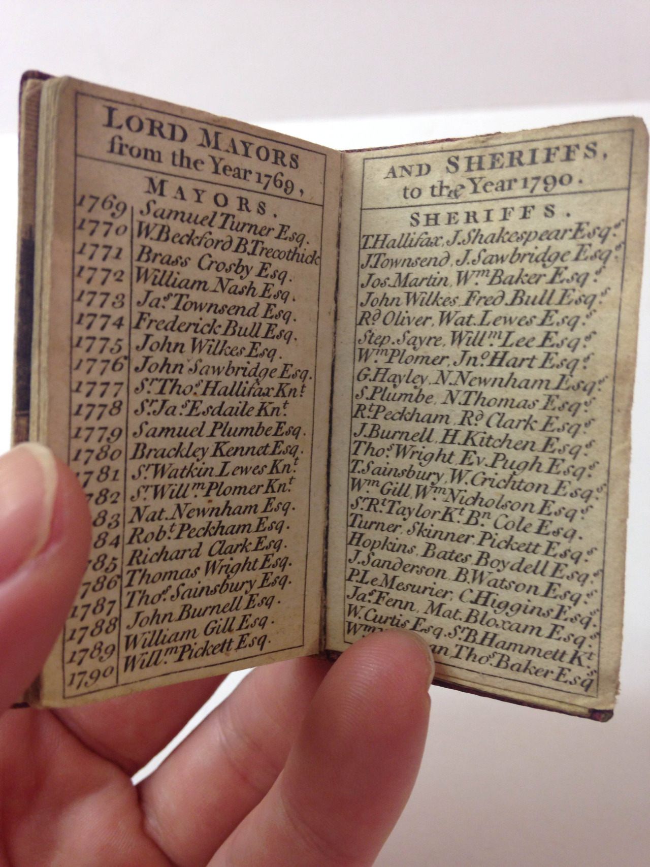 An almanac, published by the Company of Stationers, London, 1790.
