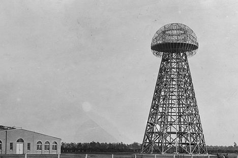 Tesla's wireless experimental station, Shoreham, Long Island, August 22, 1907.