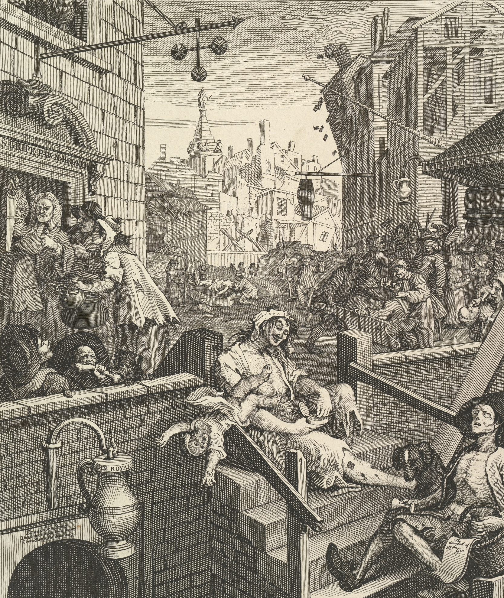 The print <em>Gin Lane</em> was a searing condemnation of the societal effects of gin.