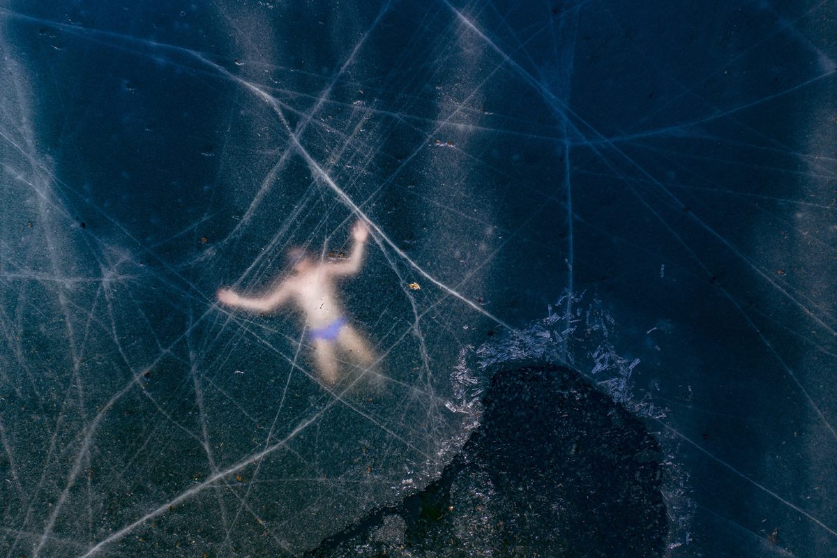 In March 2020, Finnish freediver Kristian Maki-Jussila set an unofficial world record by swimming 331 feet underneath a frozen lake, wearing just a pair of trunks and some goggles. 