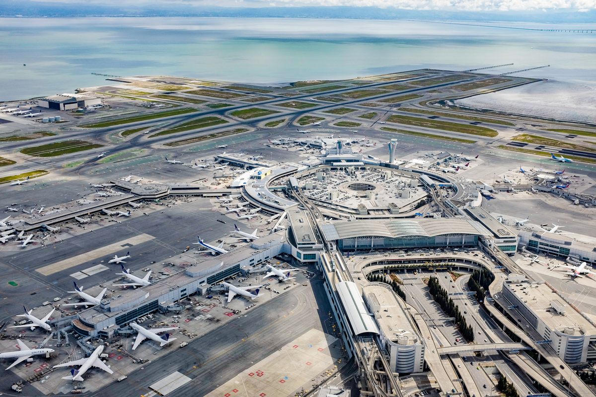 San Francisco International Airport's grounds are low-lying and vulnerable to sea level rise.