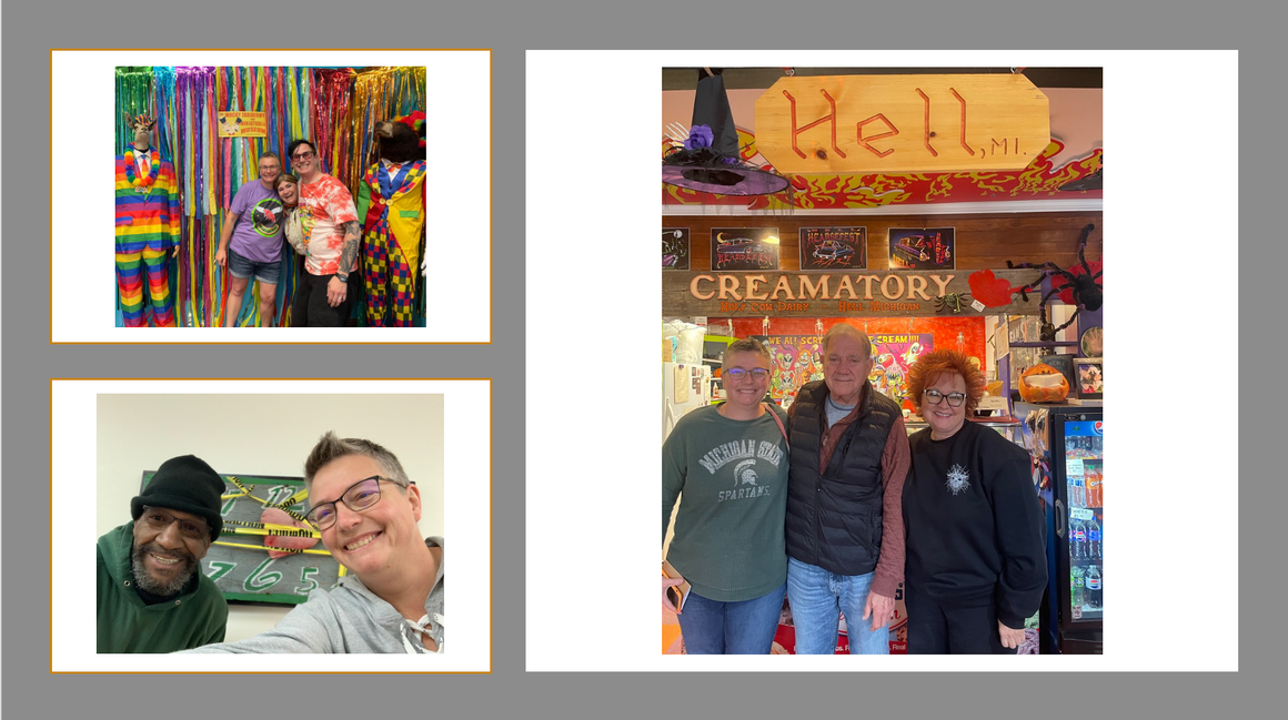  Michigan roads alone have led me to meet so many people—Brandon and Julie Howey at Mackinaw City’s Wacky Taxidermy and Miniatures Museum, Tyree Guyton at Detroit’s Heidelberg Project, and John Colone and Reverend Vonn in Hell