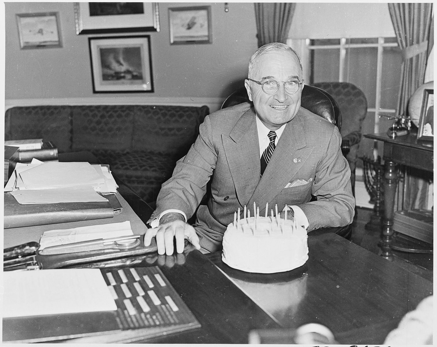 President Harry Truman on his 67th birthday, in 1951.