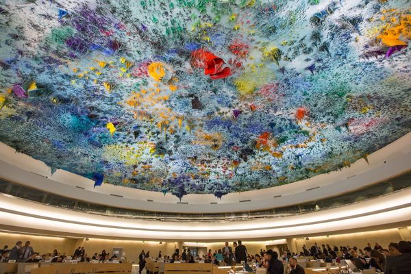 Miquel Barceló’s ceiling at the UN headquarters in Geneva.