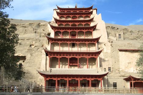 A pagoda at Mogao Caves.