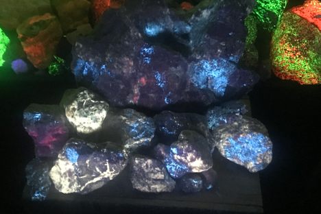 Rocks under florescent light.