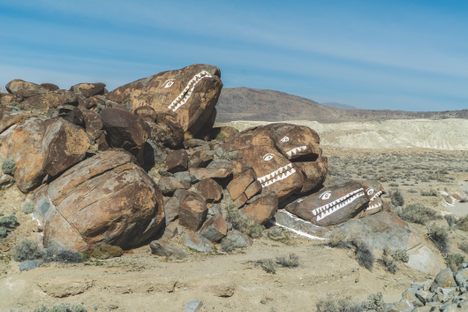The Fish Rocks jut out of the earth at Poison Canyon.