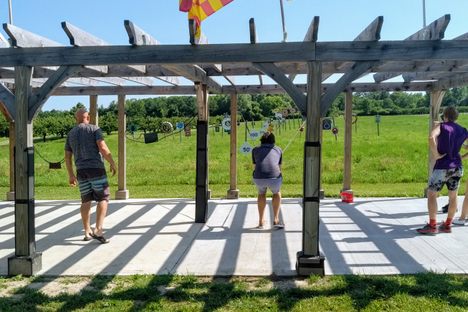 Lining up at the slingshots.