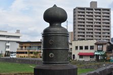 One of the bronze finials on the Upper Bridge.