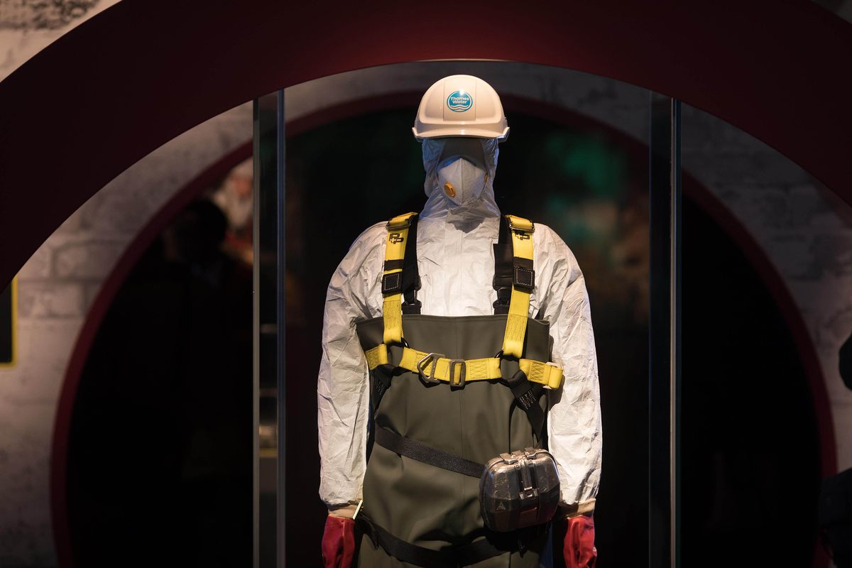 Sewage workers (and museum personnel) who came in contact with the fatberg had to suit up.