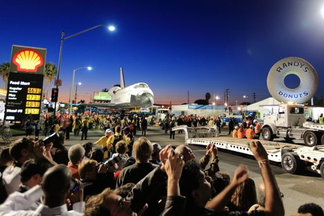 Space shuttle Endeavour at Randy's Donuts, October 2012.