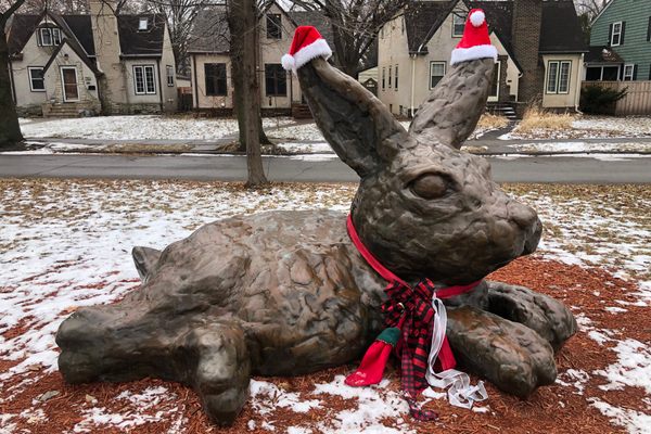 The Minnehaha Bunny is all dressed for winter.