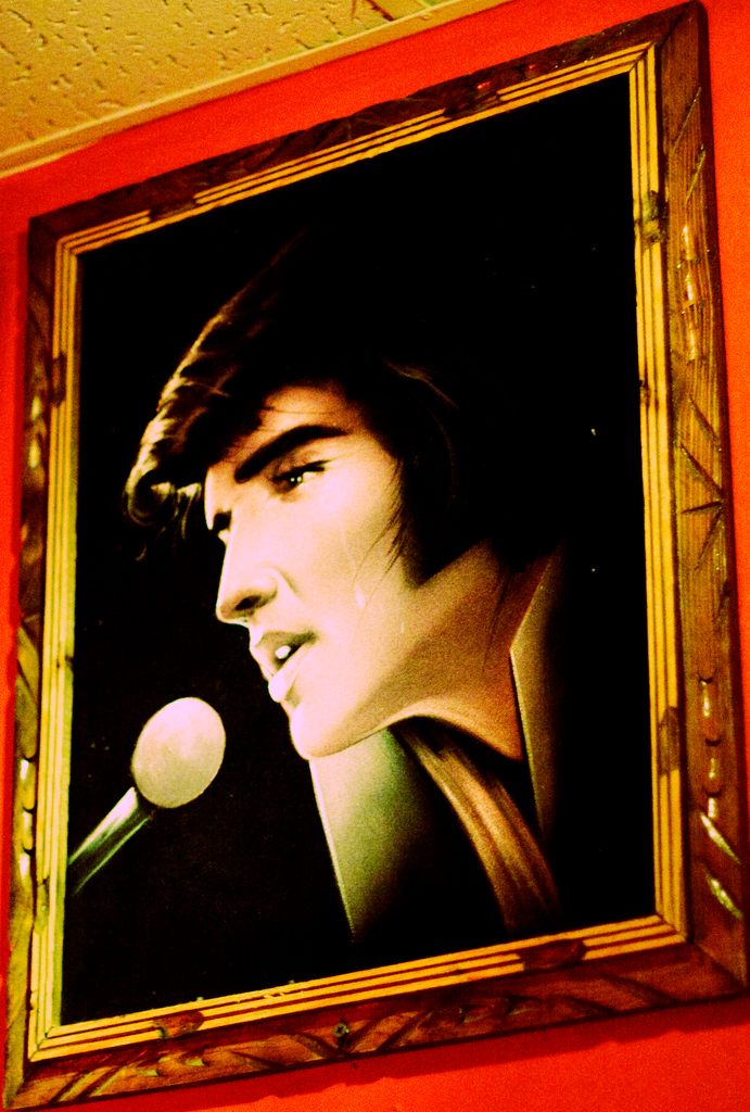 An Elvis velvet painting - a Velvis.