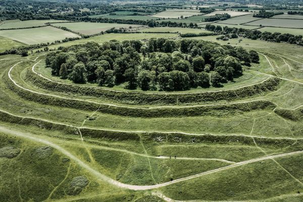 View of Badbury Rings from above
