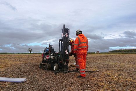 Trying to core the ground to take samples last year was like trying to "drill through concrete," Gaffney says. So the team got a bigger drill. 