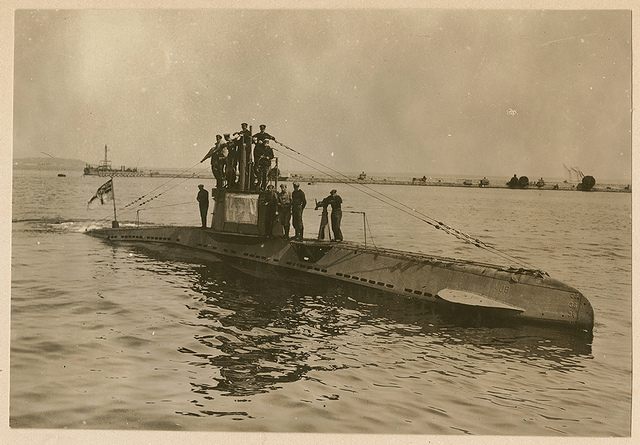 A German U-boat in 1918.