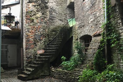 The staircase is the entrance to the main monastery.