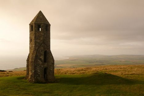 St. Catherine’s Oratory and coastal view.
