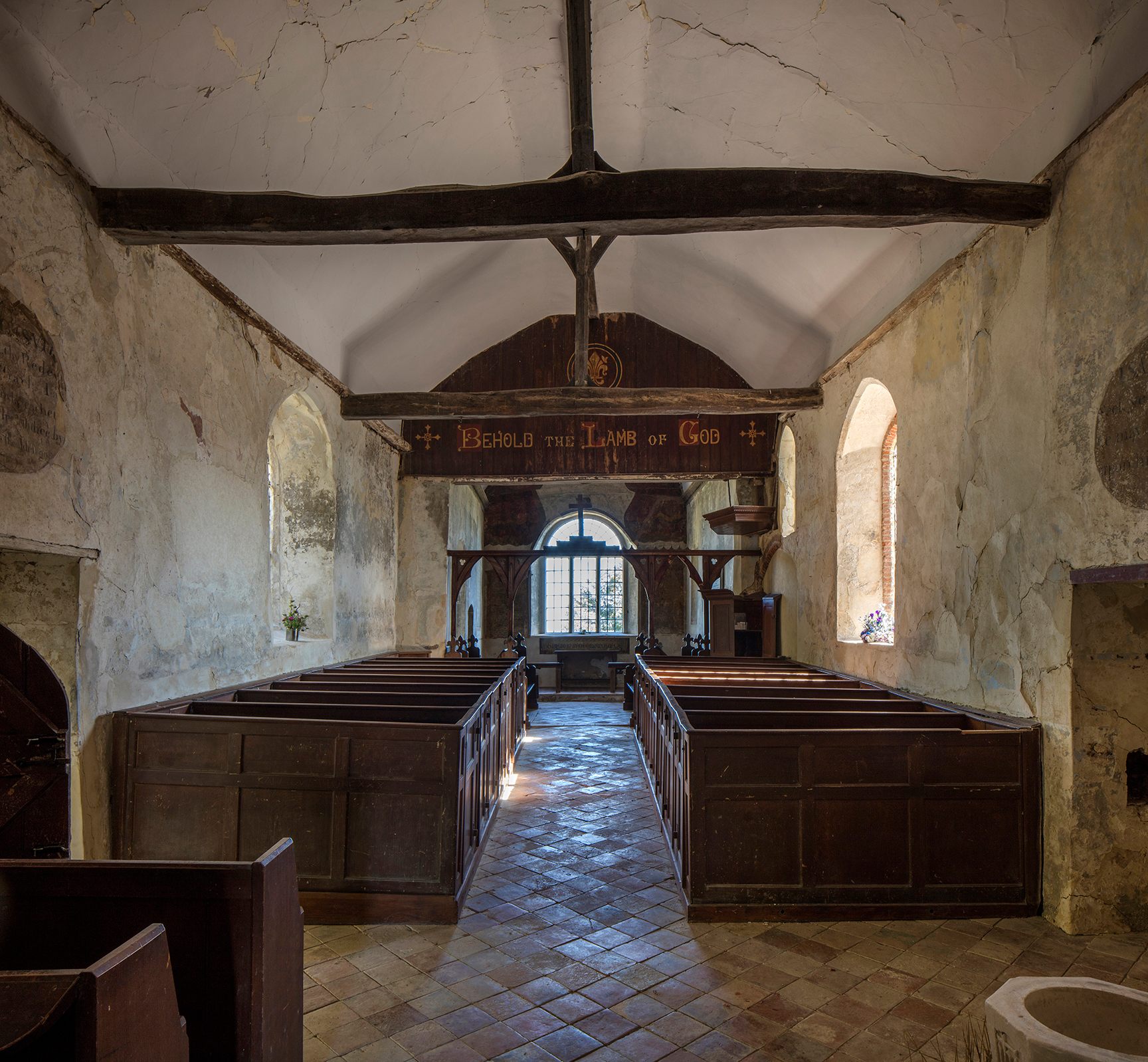 The clay soil under St. Mary's in Essex is constantly shifting. Friends of Friendless Churches is currently undertaking a second repair effort to stabilize the building.