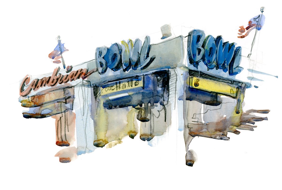 When urban sketcher Suhita Shirodkar moved to San Jose in 2005, she was captivated by the city's old signage, including sites like the Cambrian Bowl.
