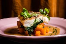 Seafood features prominently on the menu.